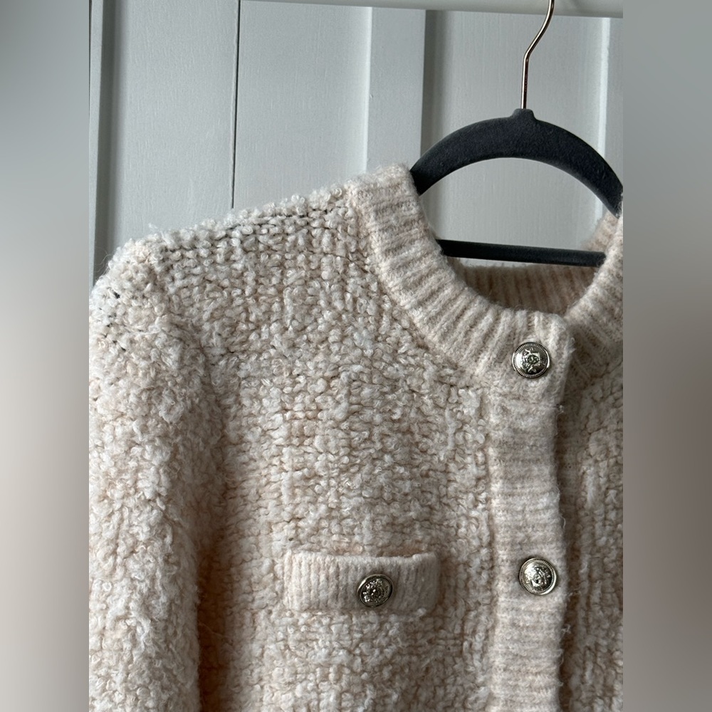 H&M Cream Textured Jacket - Picture 3 of 4